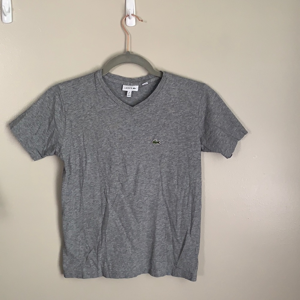 Gray Lacoste Short Sleeve T-Shirt